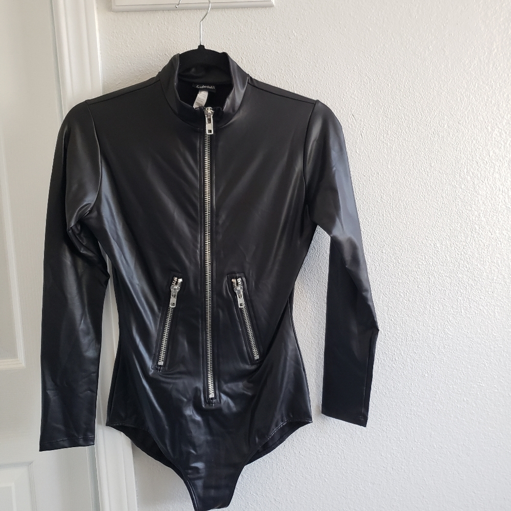 Frederick's Pleather Body Suit